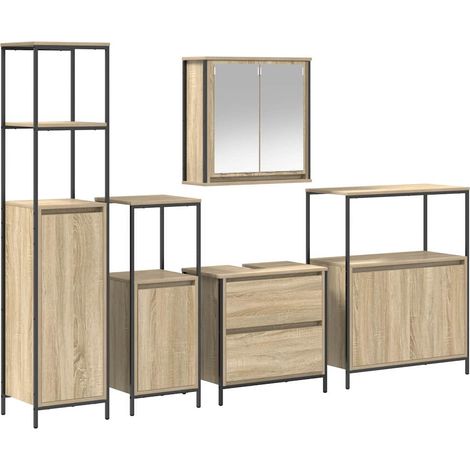 Maison Exclusive - Juego de muebles de baño 5 pcs Beige Madera de