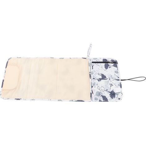 Tragbare Wickelunterlage aus Nylon, komfortabel, multifunktional, wasserdicht, für Reisen und Zuhause, beige, mit Herbstlaubmuster. (1/5)