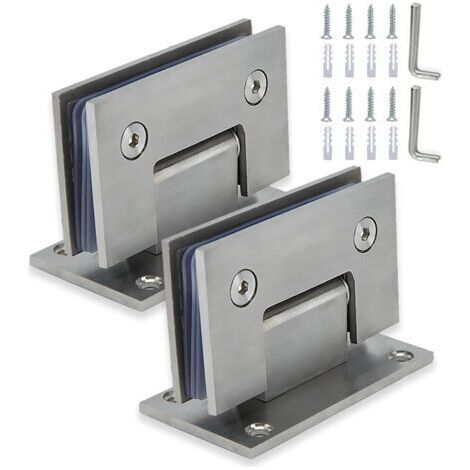 2 Pièces Charnières De Porte De Douche En Verre, Pince De Porte De Salle De Bain En Acier, Charniere Porte Lourde, Charnières De Douche à 90, 8 à 12 Mm Pince De Porte En Verre De Douche (1/5)