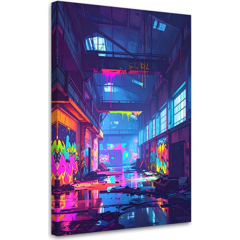 Wandbild Verlassene alte Fabrikhalle 70x100 cm (1/5)