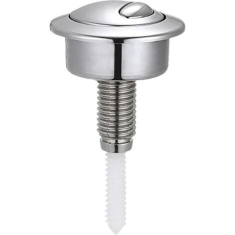 Mecanismo de descarga de inodoro con botón pulsador de repuesto (8,7 × 4,8 × 4,8 m), botón de descarga de inodoro de repuesto, botón de doble descarga para tanque - plateado (1/4)