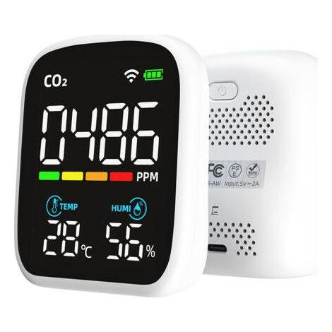 Détecteur CO2 portable écran LED, testeur dioxyde de carbone multifonction, testeur température et humidité NDIR, testeur qualité d’air domestique, contrôle via APP mobile,de dyk.Trywise (1/4)