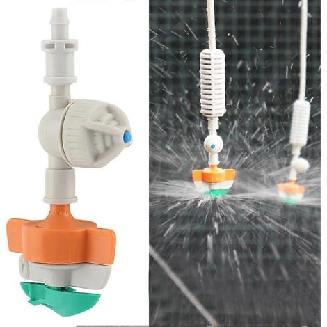 Lot de 5 arroseurs rotatifs avec système anti-goutte et diffuseur suspendu pour l'irrigation de jardin (micro-raccords goutte à goutte)-AquaForge