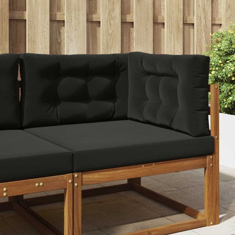 Cojín para sofá de exterior 3 pcs Negro Poliéster