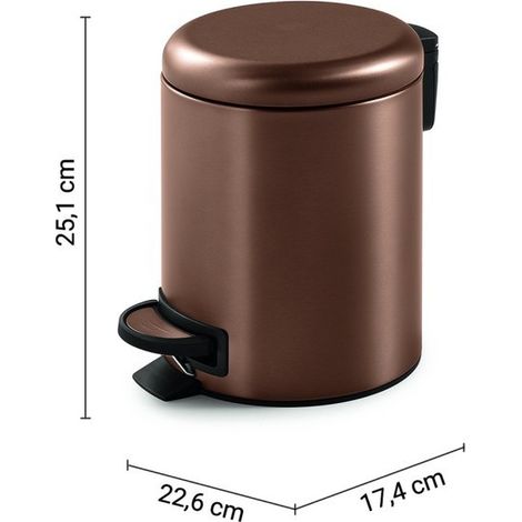 Portarifiuti bagno 3 lt Potty oro rosa 25,1 x 17,4 x 22,6 cm (1/2)