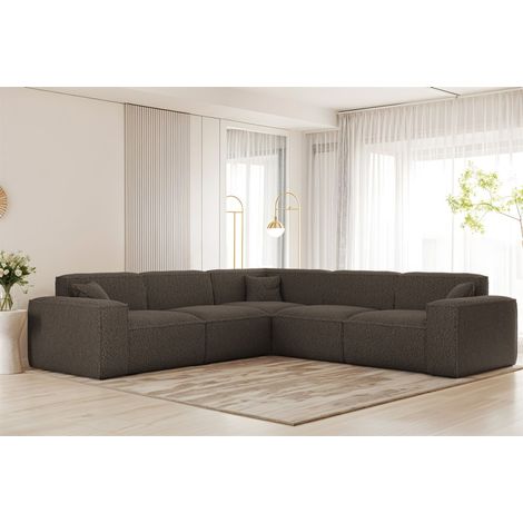 Ecksofa Designersofa CELES PREMIUM in Stoff Sven Braun Seite Universal (1/3)