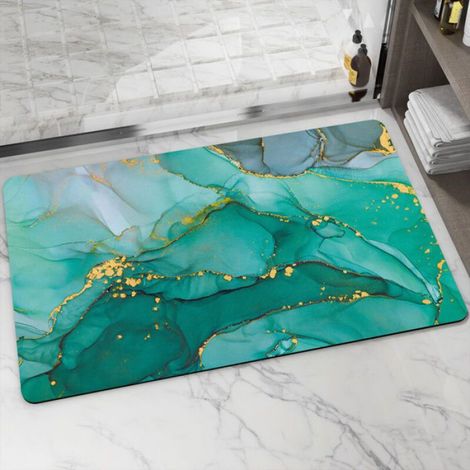 Tapis De Bain - 40 X 60 Cm - Antidérapant En Silicone - Absorbant Avec Éponge Et Terre De Diatomée - Pour Douche Baignoire Salle De Bain - 1 Pièce (1/4)