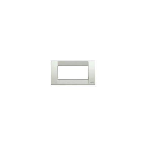 16744.02 Placa Clásica 4 Módulos Tecnopolímero Blanco Granito