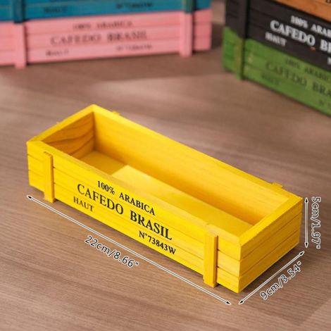 Boîte À Plantes - Bois Naturel - Rectangulaire - Pour Extérieur Intérieur - Herbes Légumes Fleurs Succulentes - 22,5 x 8,5 x 4,5 cm - 1 Pièce (1/5)