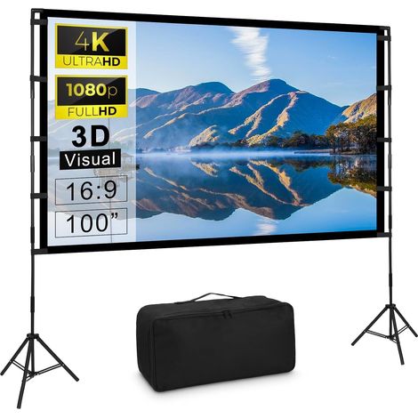 Écran de Projection 100 Pouces 16:9 HD sans Plis avec trépied (1/5)