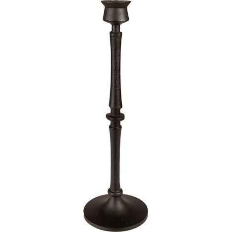 Bougeoir Chandelier Décoratif en Aluminium Noir Style Industriel Moderne Ø 10 x 33 cm - PANGIVO (1/3)