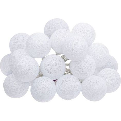 Guirlande LED Secteur - - 20 Boules - Blanc - Ø 6 cm - Intérieur - Interrupteur (1/4)