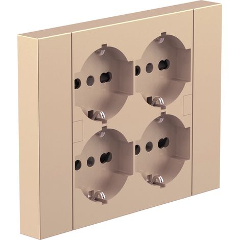 Multipresa da incasso Quadra 4 Posti Universali P40, compatibile con tutte le scatole da incasso 3 posti (muratura o cartongesso)