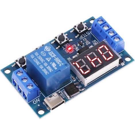 DC 5V 12V 24V LED-Licht Digitales Zeitverzögerungs-1-Wege-Relais-Trigger-Zyklusschalter-Schaltkreisplatine Micro TypeC USB Timing-Modul