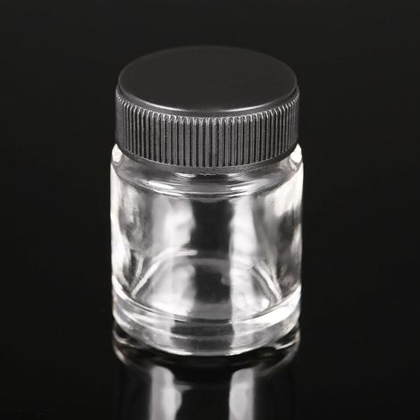 Packung mit 10 Airbrush-Flaschen aus Glas und PP, 22 cc (3/4 oz), mit Kunststoffdeckel.