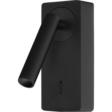 Forlight Colo - Luz de Lectura para Dormitorio LED Luz Cálida 3000K con Interruptor. Aplique de Pared Cabecero de Cama Negro (1/2)