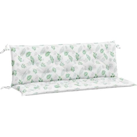 Cuscini Panca Giardino 2 pz Motivo a Foglie 150x50x7 cm Tessuto vidaXL