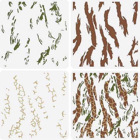 Pochoir camouflage imprimé serpent en 3 couches (30 x 30 cm) - Motifs animaliers pour peindre des motifs craquelés de peau de serpent - Réutilisable pour les loisirs créatifs. (1/5)