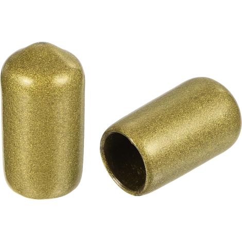 50pcs Embouts en Caoutchouc, 8 mm ID Vis Filetage Protecteur en PVC pour Vis Embouts de Protection Flexible pour Tube Métallique, Câbles, Fils, Tige, Écrou et Cache Boulon, Or (1/5)