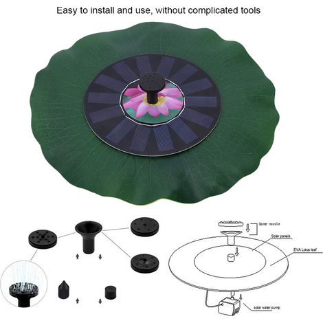 Fontaine solaire avec moteur sans balais 7V 1,4W, pompe à eau, décoration pour bassin de jardin et piscine (1/5)