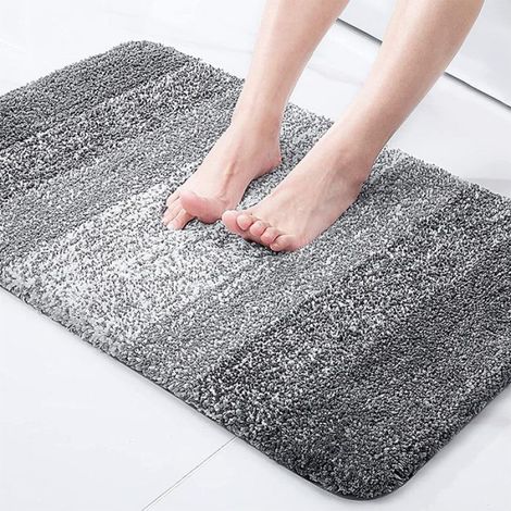 Tapis de chambre à coucher épais dégradé de couleurs, tapis de sol absorbant d'entrée de salle de bain, tapis de pied de salle (1/4)