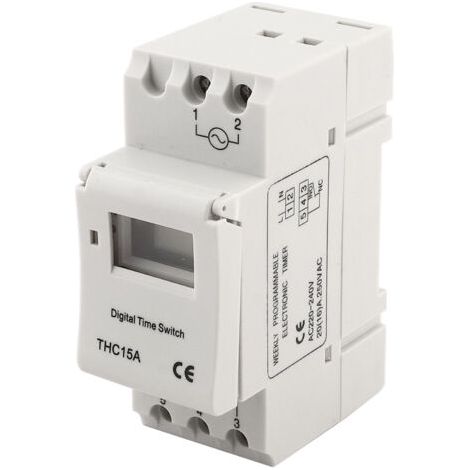 THC15A 220240VAC 20A Commutateur de minuterie numérique programmable sur rail DIN (1/5)