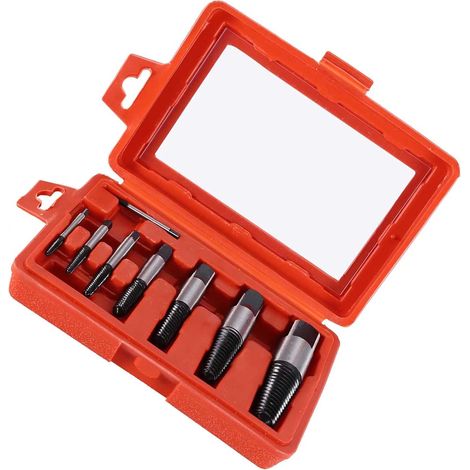 Juego de extractores de brocas, 8 piezas, extractor de tornillos y pernos para tuberías de agua dañadas y rotas, fácil extracción, acero para rodamientos, roscas profundas y anchas. (1/5)