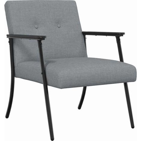 Fauteuil en tissu gris clair (1/5)