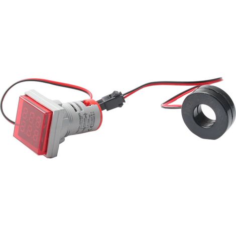 Voltmètre ampèremètre numérique LED rouge AC 50-500V 0-100A, carré petit 22mm, multimètre de courant et tension (1/5)