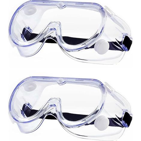 Lunettes de Sécurité Transparentes, Anti-buée, Anti-rayures, 2 Pièce, Masque de Sécurité pour Porteurs de Lunettes (1/5)