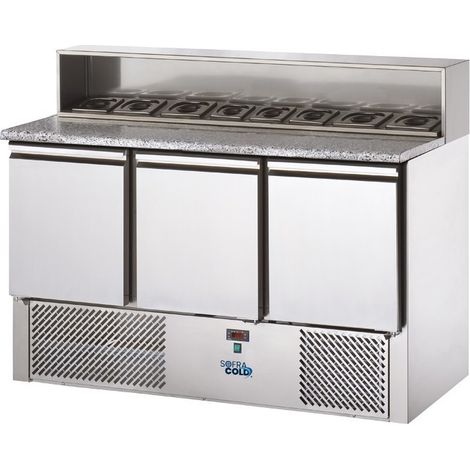 Table à Pizza 3 Portes - Dessus Granit - 410 L - Sofraca