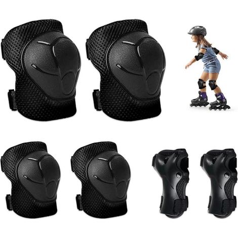 Schutzset Kinder 6-teilig: Knieschoner, Ellenbogenschoner, Handgelenkschoner für Skateboard & Radfahren (1/5)