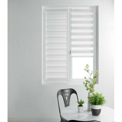 Douceur D'Intérieur – Store enrouleur jour et nuit 100% polyester – Dimensions 90x180cm – Système d'attache sans perçage – Facile à poser (1/4)