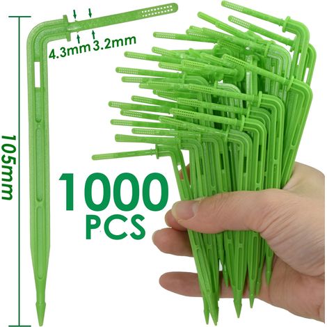 (SPL11-275-1000PCS-3 I 5mm) Système d'irrigation goutte à goutte pour tuyau PVC 1/8'' avec perforateur, goutteur en forme de flèche pour plantes et serres (1/5)