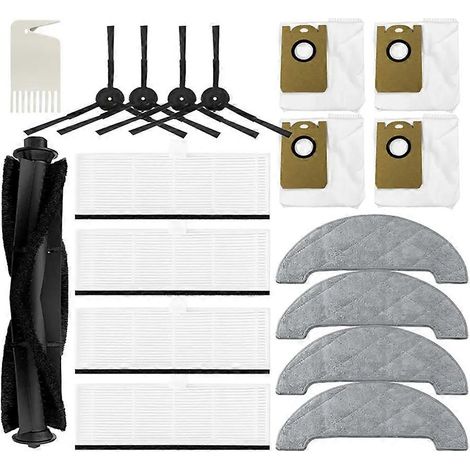 Pièces détachées et accessoires pour aspirateur robot Honiture Q6 Pro : brosse principale, brosse latérale, filtre HEPA, chiffon de nettoyage et sacs à poussière. (1/5)