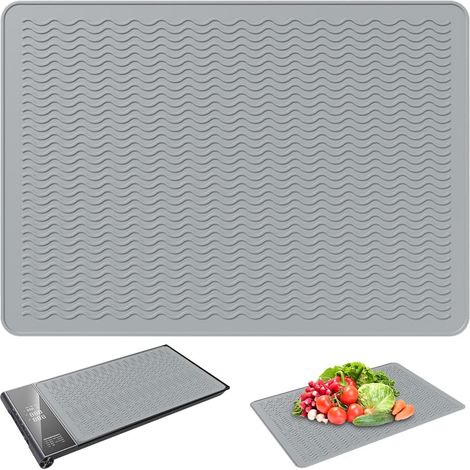 Hob Cover, 28 x 20 Inch Silicone Heat Resistant Waterproof Induction Hob Cover for Hob Ceramic Hob Fireproof Backing, Grey, 70 x 50 cm (1/5)