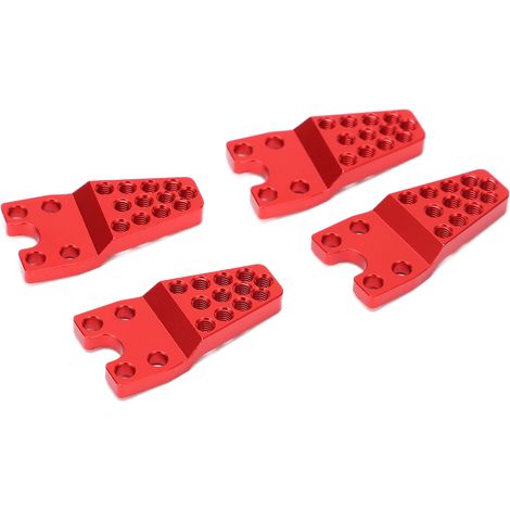 4 supports RC en alliage d'aluminium, robustes et durables, avec accessoires de réglage remplaçables pour voitures de simulation tout-terrain 1/10 et 1/8 (rouge). (1/5)