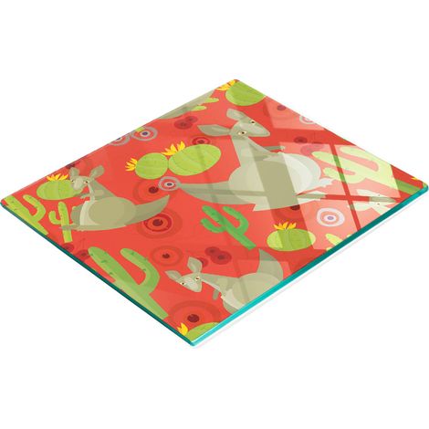 Planche décorative multifonctionnelle de cuisine en verre trempé, motif kangourou, 60 x 52 cm (1/5)