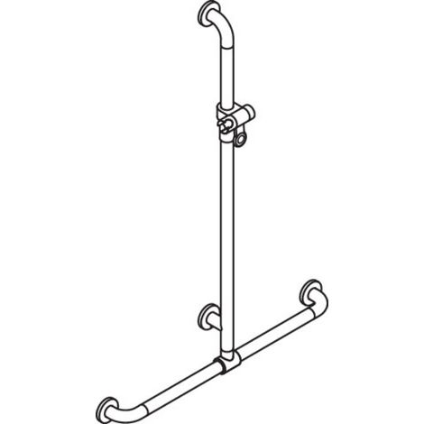HEWI 801.35.42051 DUHA c/plaque support fixe réglable barre hauteur 98 (1/3)