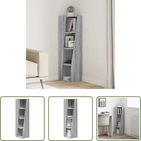Rangement - Meuble d'angle Gris Sonoma 27,5x27x102cm Bois d'ingénierie (1/5)