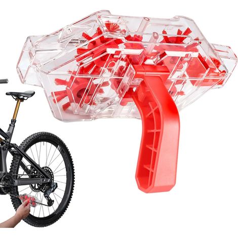 Nettoyeur de chaîne de cycle Nettoyeur de chaîne Appareil d'entretien de vélo transparent Nettoyeur de chaîne de vélo Brosse de nettoyage de chaîne (1/5)