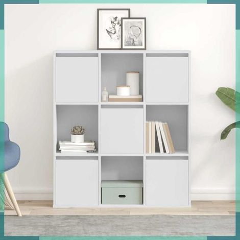 Bibliothèque - 860400 - blanc - bois d'ingénierie - 89x24x101,5 cm (1/5)