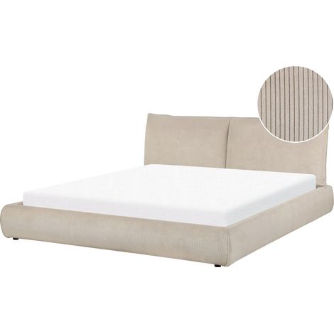 Letto matrimoniale velluto a coste tortora 180x200 cm Vinay