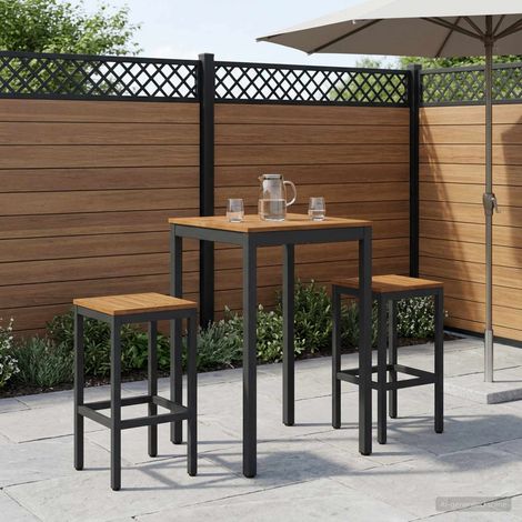 vidaXL Table de Bar de Jardin NAARDEN Naturel et noir (1/5)