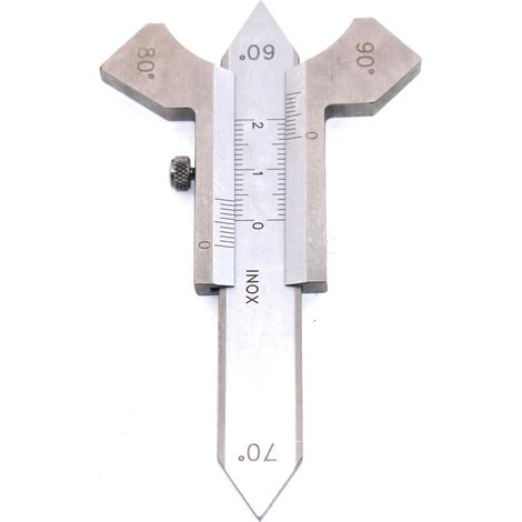 Schweißlehre – 4 integrierte Winkel (60°70°80°90°) – misst Zoll/Metrisch/Bruchteile für Schweißnahthöhe und Schweißnahtdicke