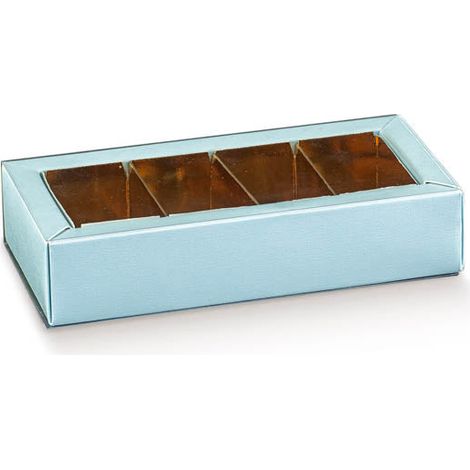 Scotton Scatola Quadretto 120 x 50 x 30 Mm Lino Azzurro 10 Pz