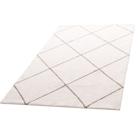 Tapis épais en peluche 183x274 cm, tapis antidérapant résistant pour chambres et zones à fort passage en, beige (1/5)