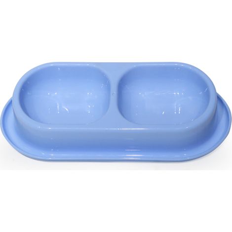 Double Pet Food Bowl No-Spilling Cat Food and Water Bowl Set Large-Capacity Dog Cat Eating and Drinking Bowl for Small Medium Size,blue (1/5)