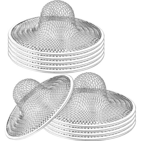 Lot de 10 filtres à Cheveux en Maille d'acier Inoxydable pour bonde de Douche de 7,5 cm de diamètre extérieur - Bouchon d'évier pour Cuisine ou Salle de Bain (1/5)