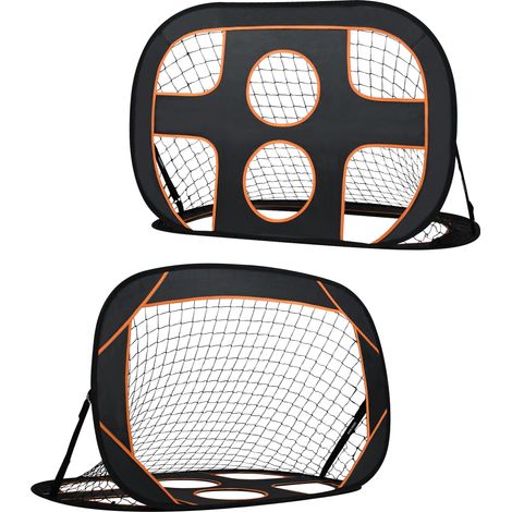 Naizy – But de football 2 en 1 – Pliable avec mur pop-up 6 trous – Tissu Oxford et fibres de polyester – Sac de transport inclus – 121 x 80 x 80 cm (1/5)